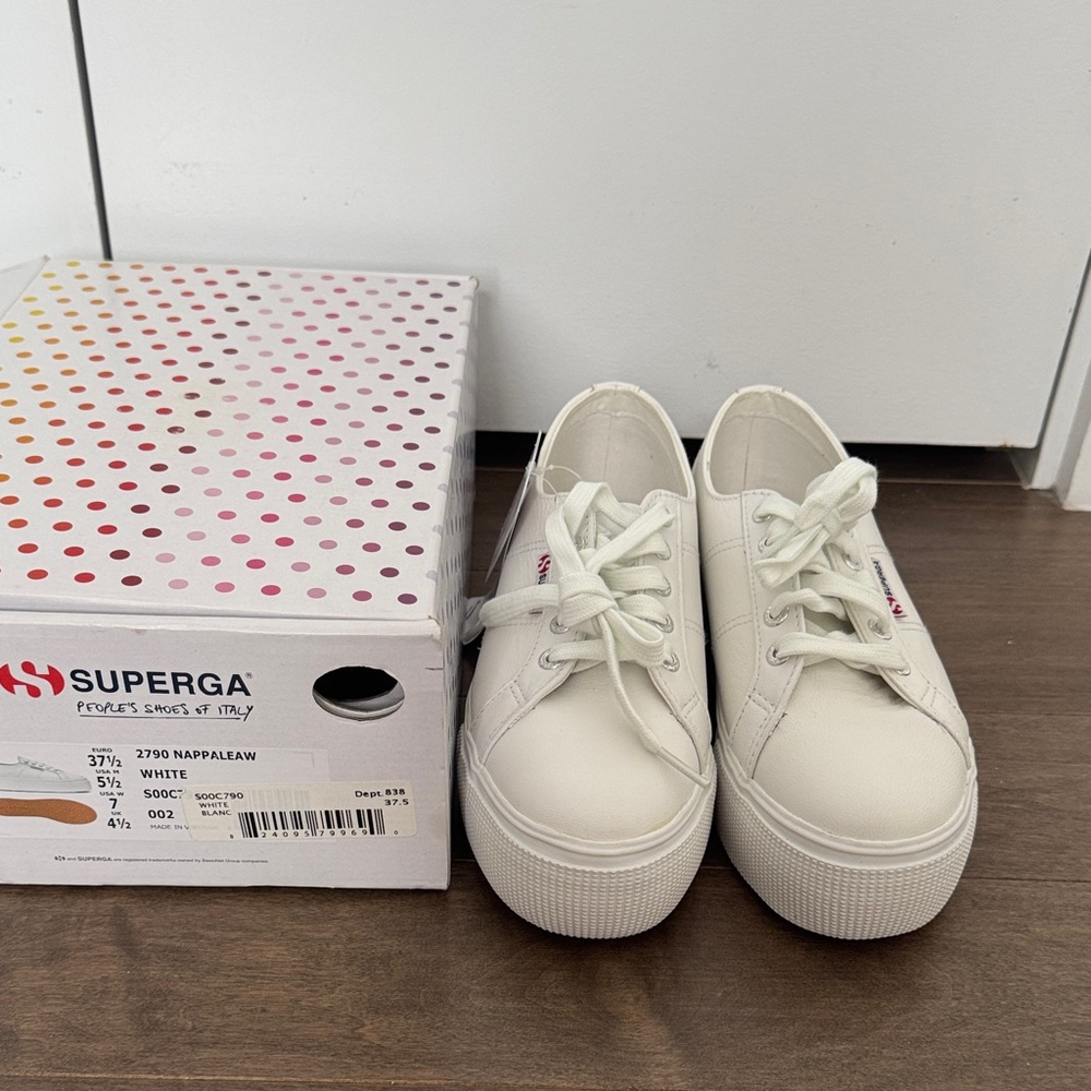 Superga Leather Platform Sneakers